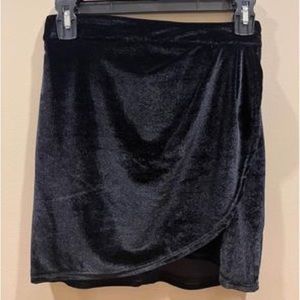 velvet mini skirt